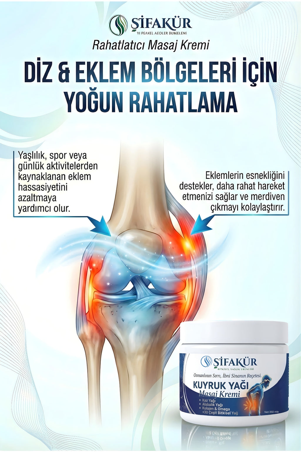 Şifakür Kuyruk Yağı Kaz Alabalık Yağlı Bel Boyun Diz Masaj Kremi 350ml