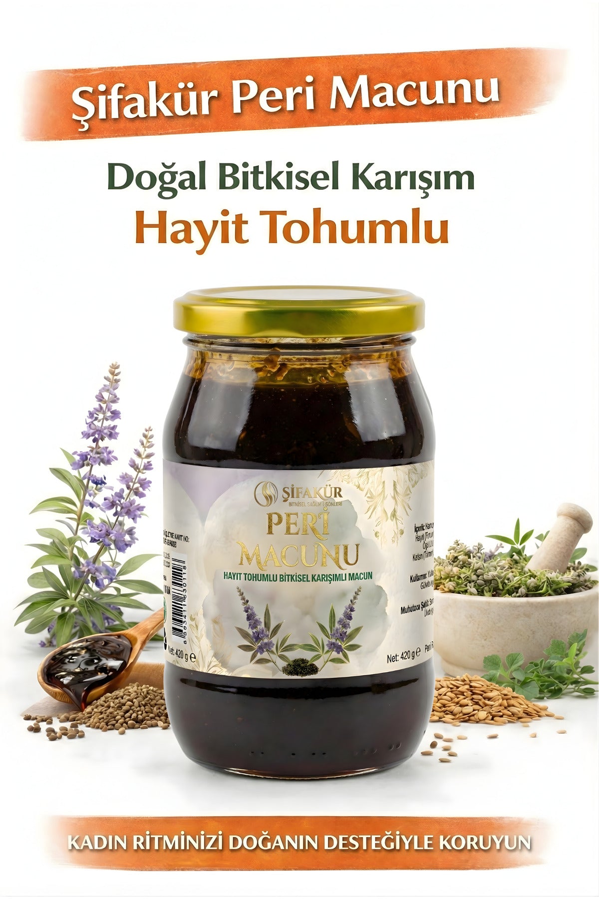Şifakür Peri Macunu Hayıt Tohumu Kadın Döngü & Hormon Dengeleyici Bitkisel Macun 420g