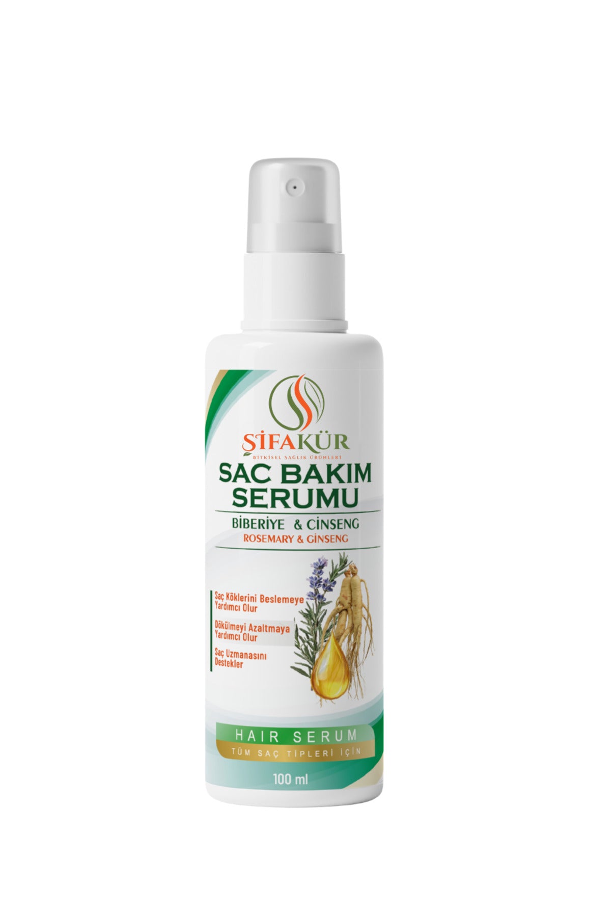 Şifakür Saç Bakım Serumu Biberiye Ginseng Biotin Keratinli Canlandırıcı 100ml