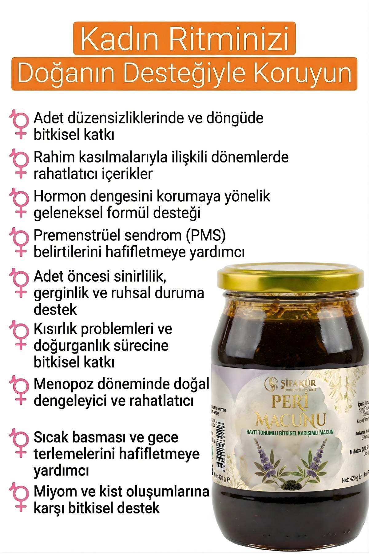 Şifakür Peri Macunu Hayıt Tohumu Kadın Döngü & Hormon Dengeleyici Bitkisel Macun 420g