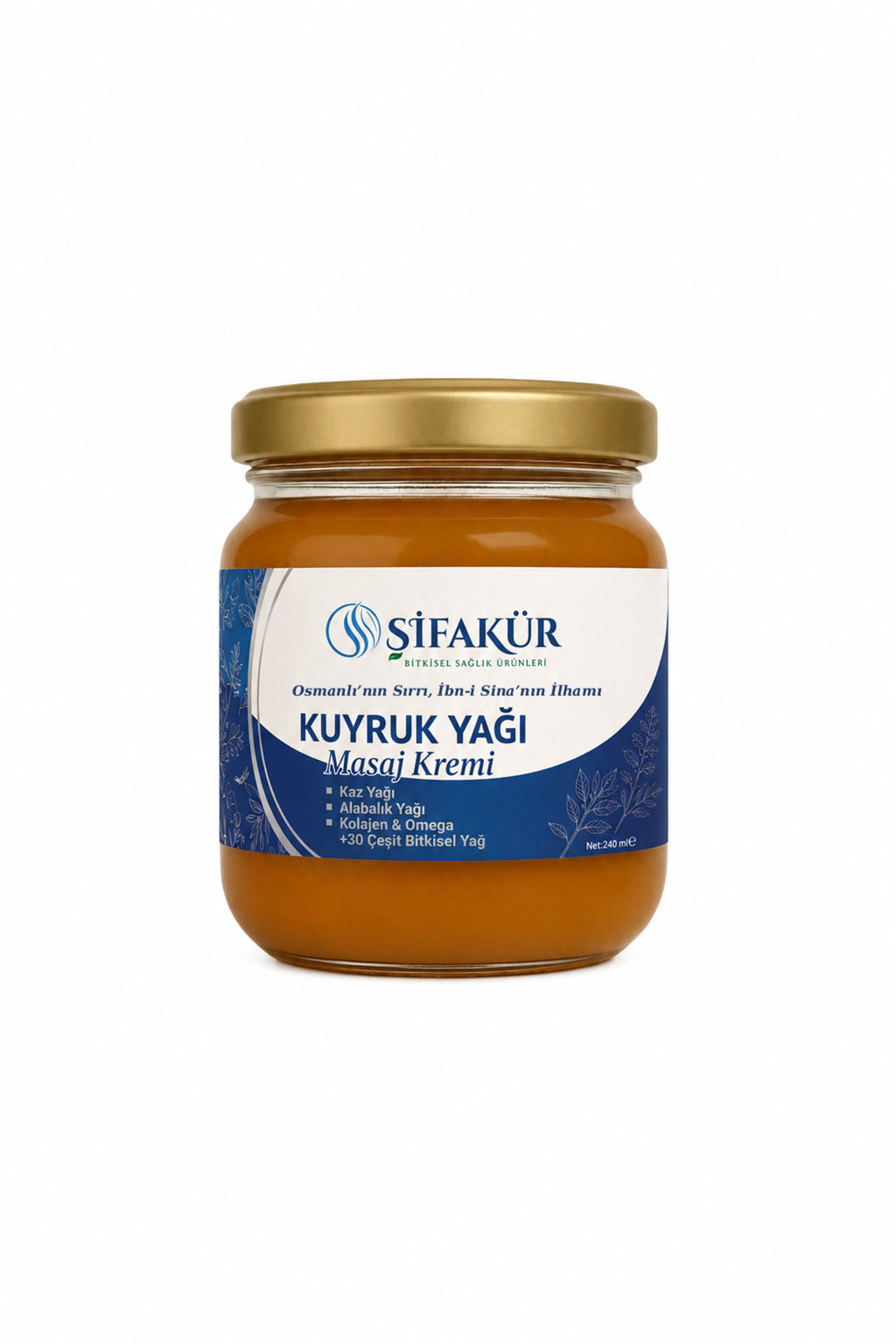 Şifakür Kuyruk Yağı Masaj Kremi Kaz Yağı Alabalık Yağı Kolajenli Cilt Bakım Kremi 240 ml