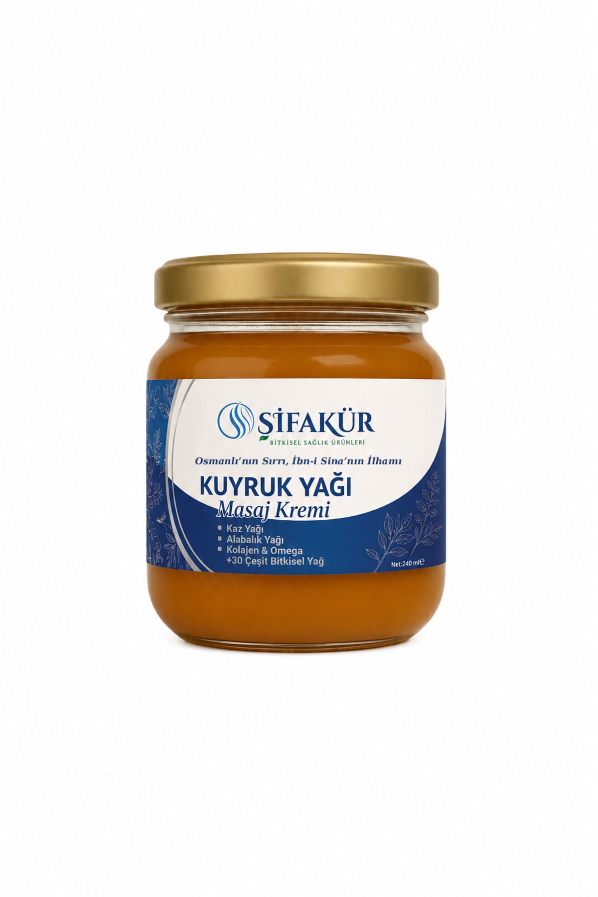 Şifakür Kuyruk Yağı Masaj Kremi Kaz Yağı Alabalık Yağı Kolajenli Cilt Bakım Kremi 240 ml