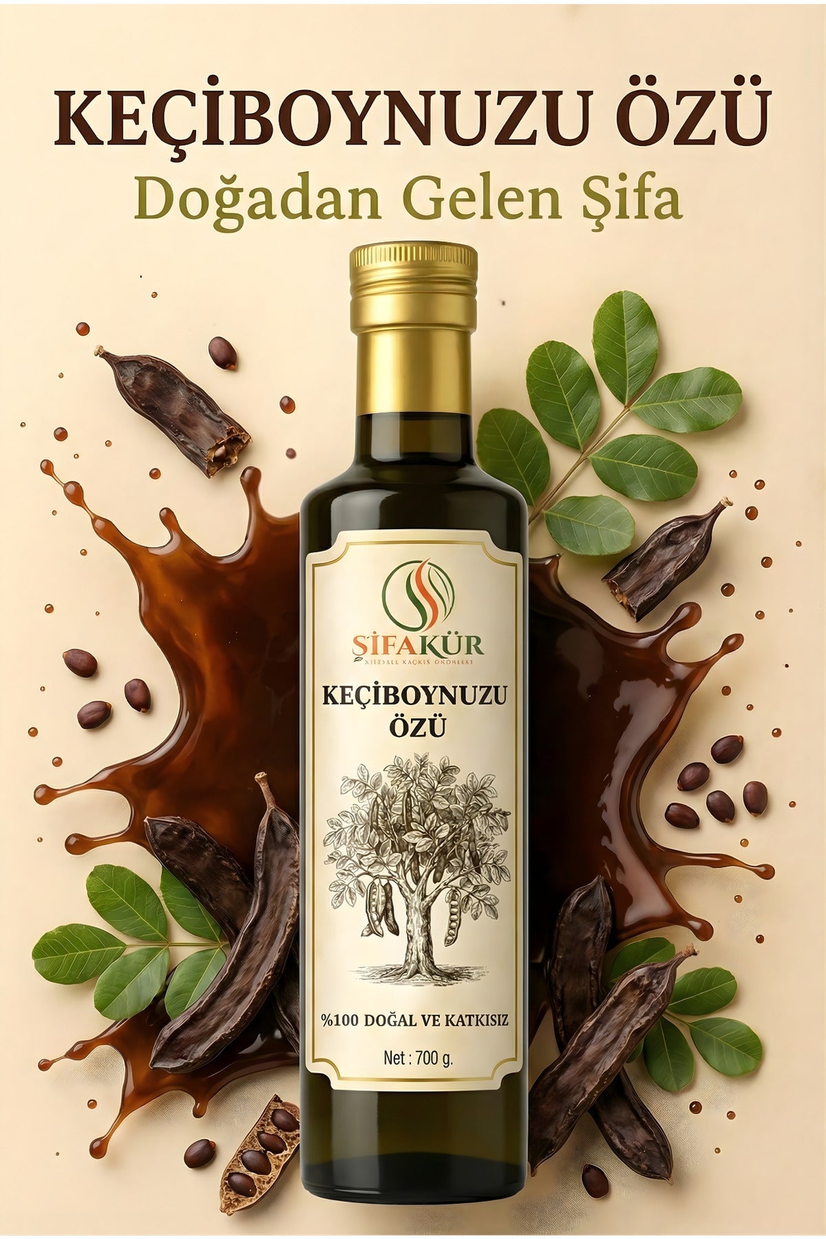 Şifakür Keçiboynuzu Özü %100 Doğal Soğuk Sıkım Katkısız Besleyici Takviye 700g