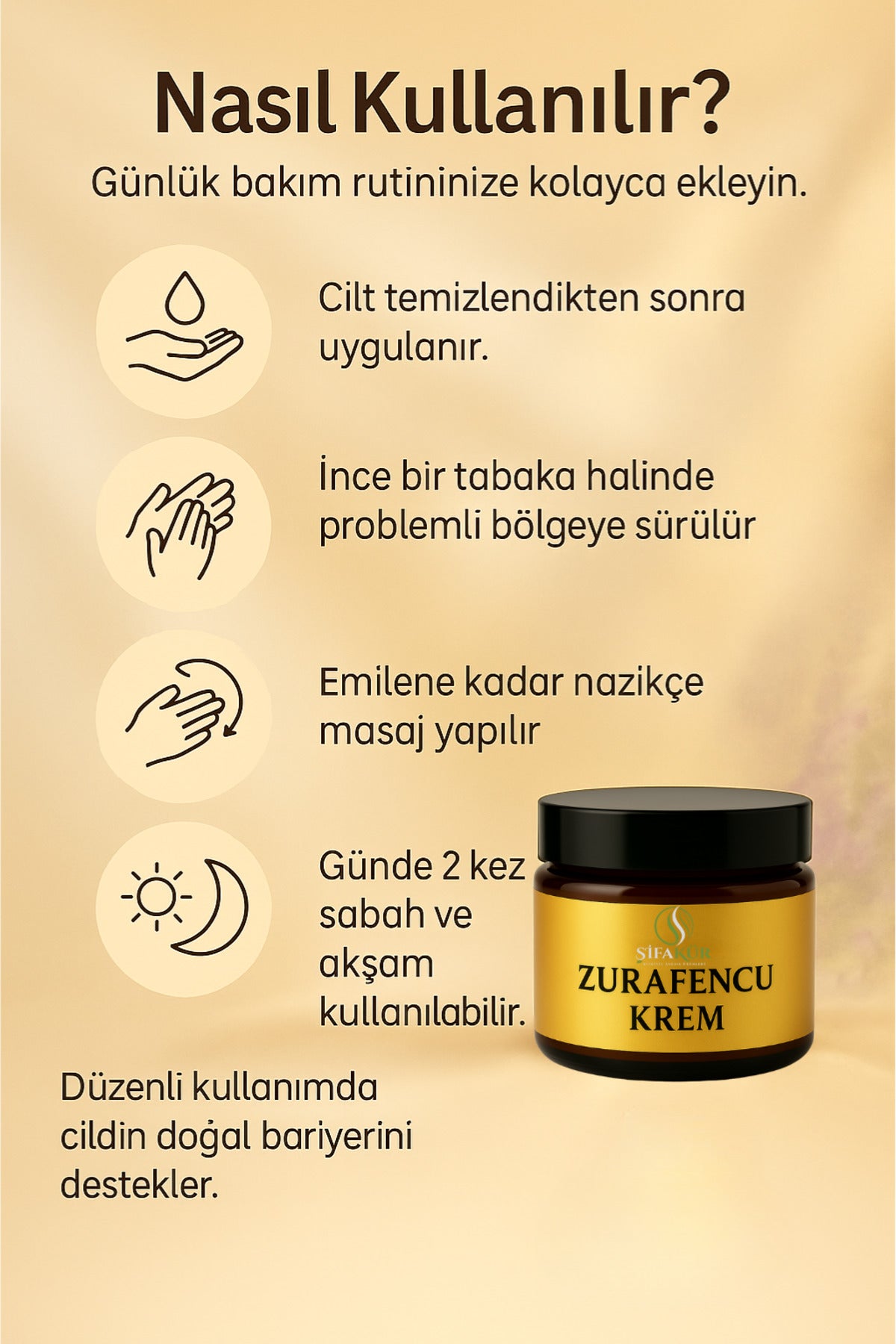 Şifakür Zurafencu Krem Bitkisel İçerikli Yoğun Nemlendirici Hassas Cilt Bakımı 100ml