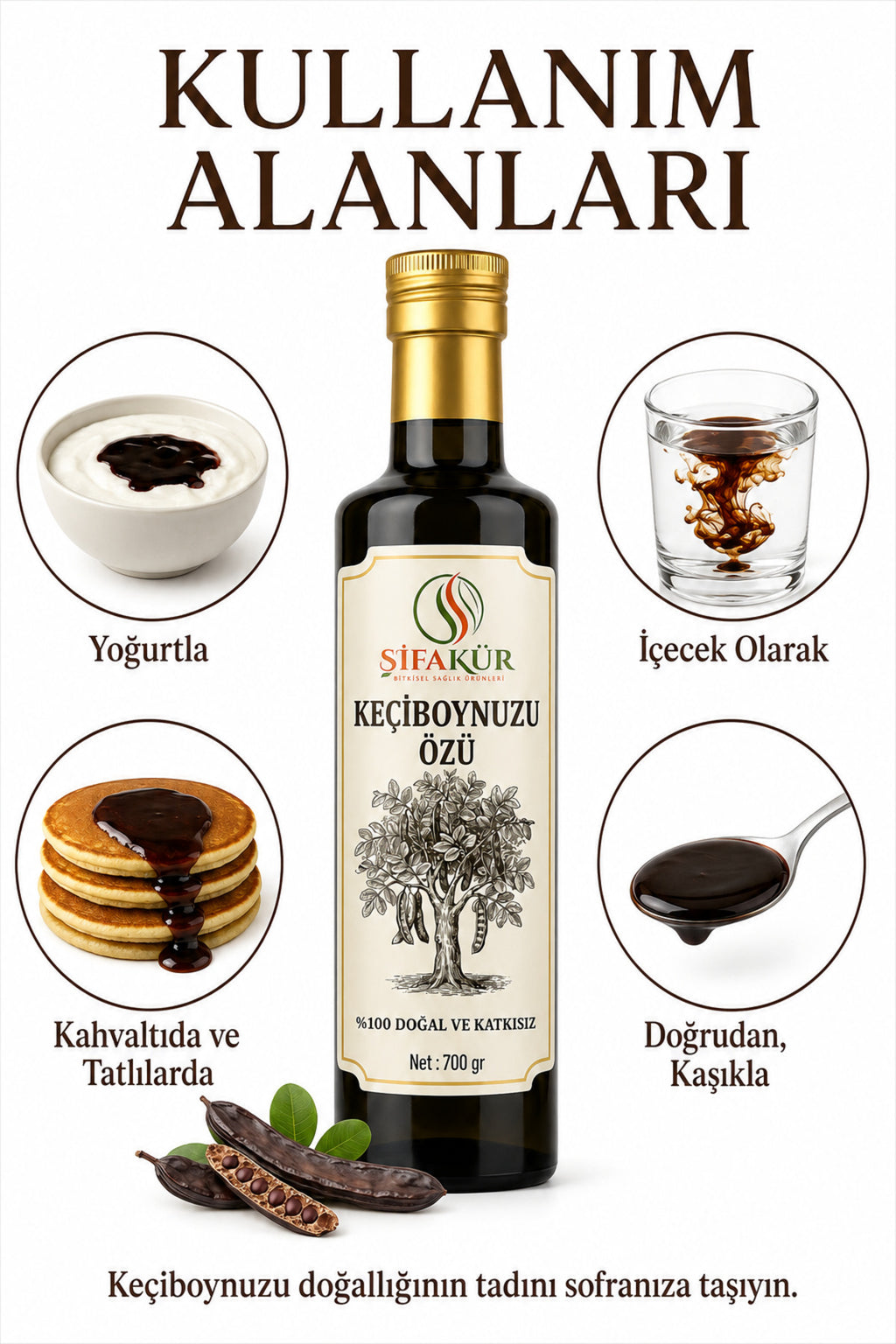 Şifakür Keçiboynuzu Özü %100 Doğal Katkısız 700 g