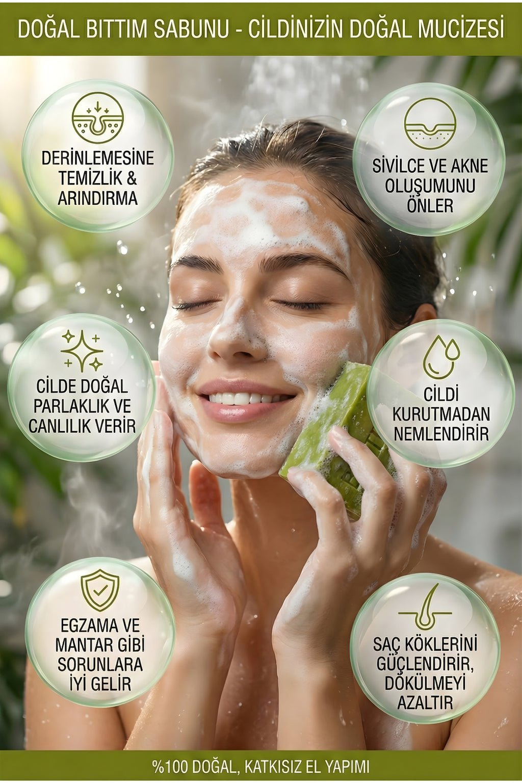 Şifakür Bıttım Sabunu Menengiç Yağlı Saç & Cilt Bakımı Kepek & Dökülme Karşıtı 120g