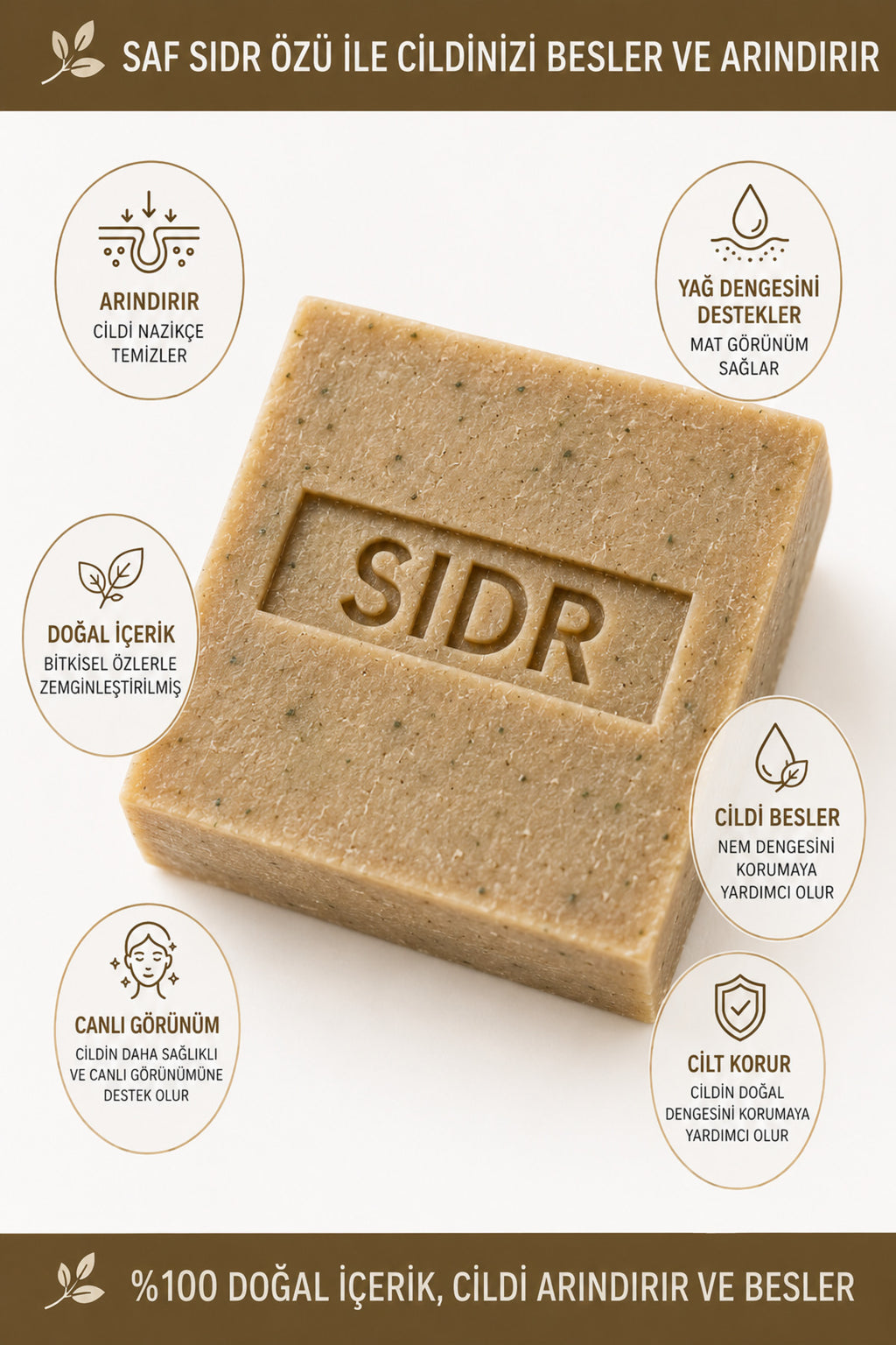 Şifakür Doğal Sidr Sabunu 4 x 120 g | Lote Ağacı Özlü Cilt ve Saç Bakım Sabunu, Arındırıcı Etkili Ekonomik Paket