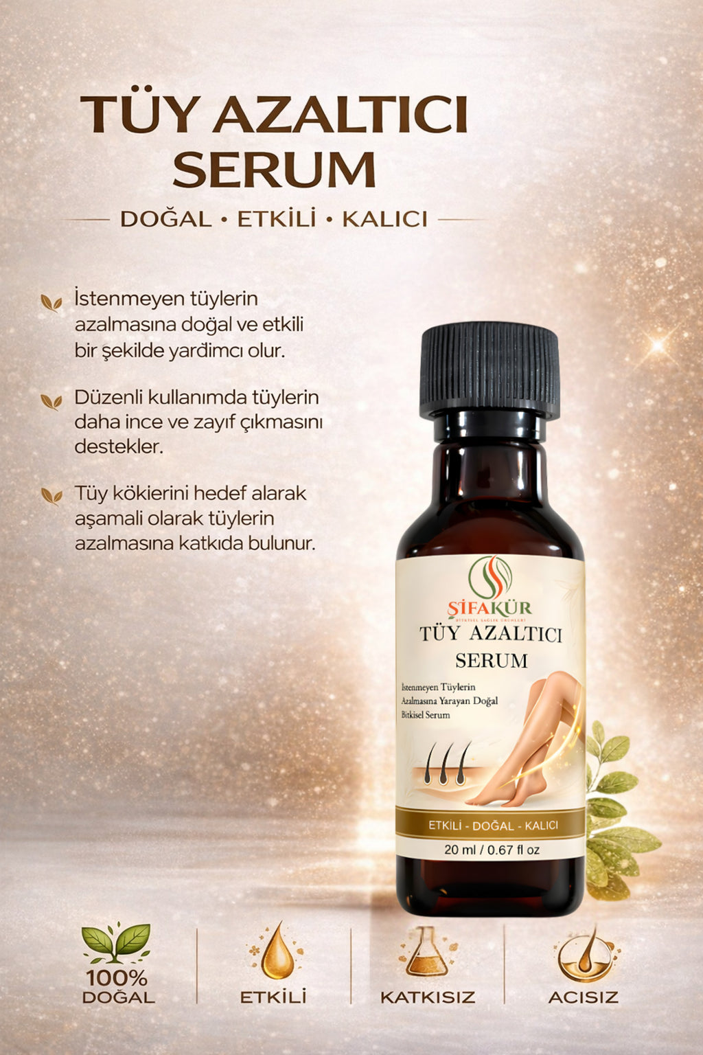 Şifakür Karınca Yumurtası Yağı Doğal Tüy Görünümü Azaltıcı Bakım Serumu 20ml