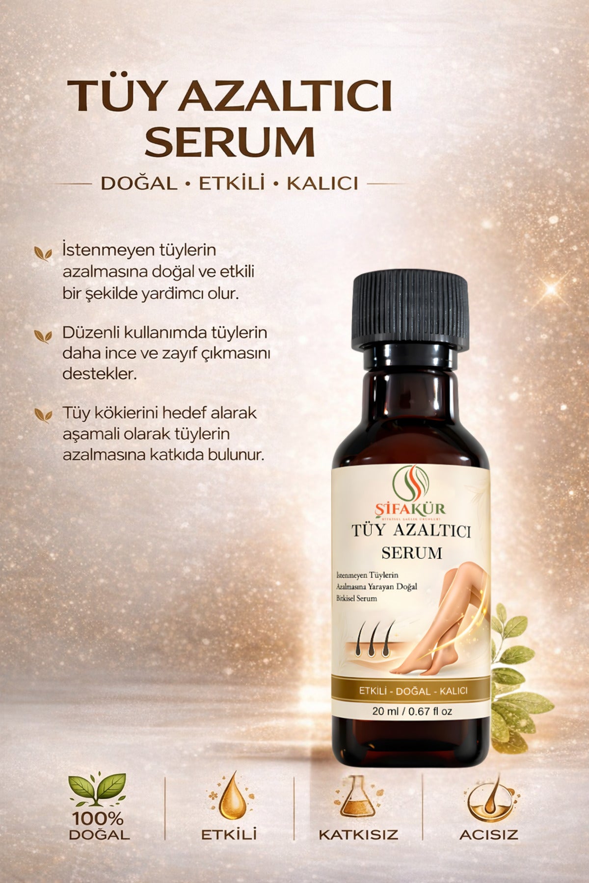Şifakür Karınca Yumurtası Yağı Doğal Tüy Görünümü Azaltıcı Bakım Serumu 20ml