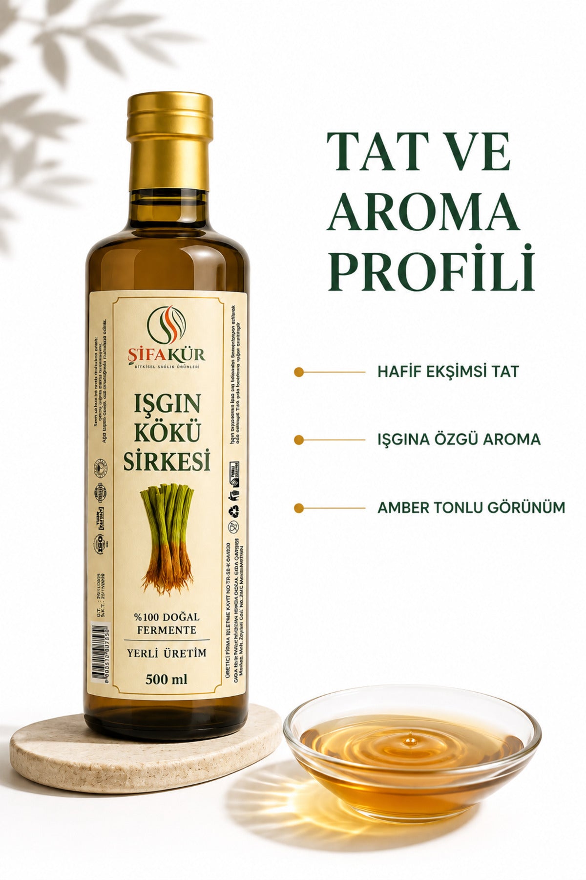 Işgın Kökü Sirkesi 500 ml Doğal Fermantasyon Katkısız