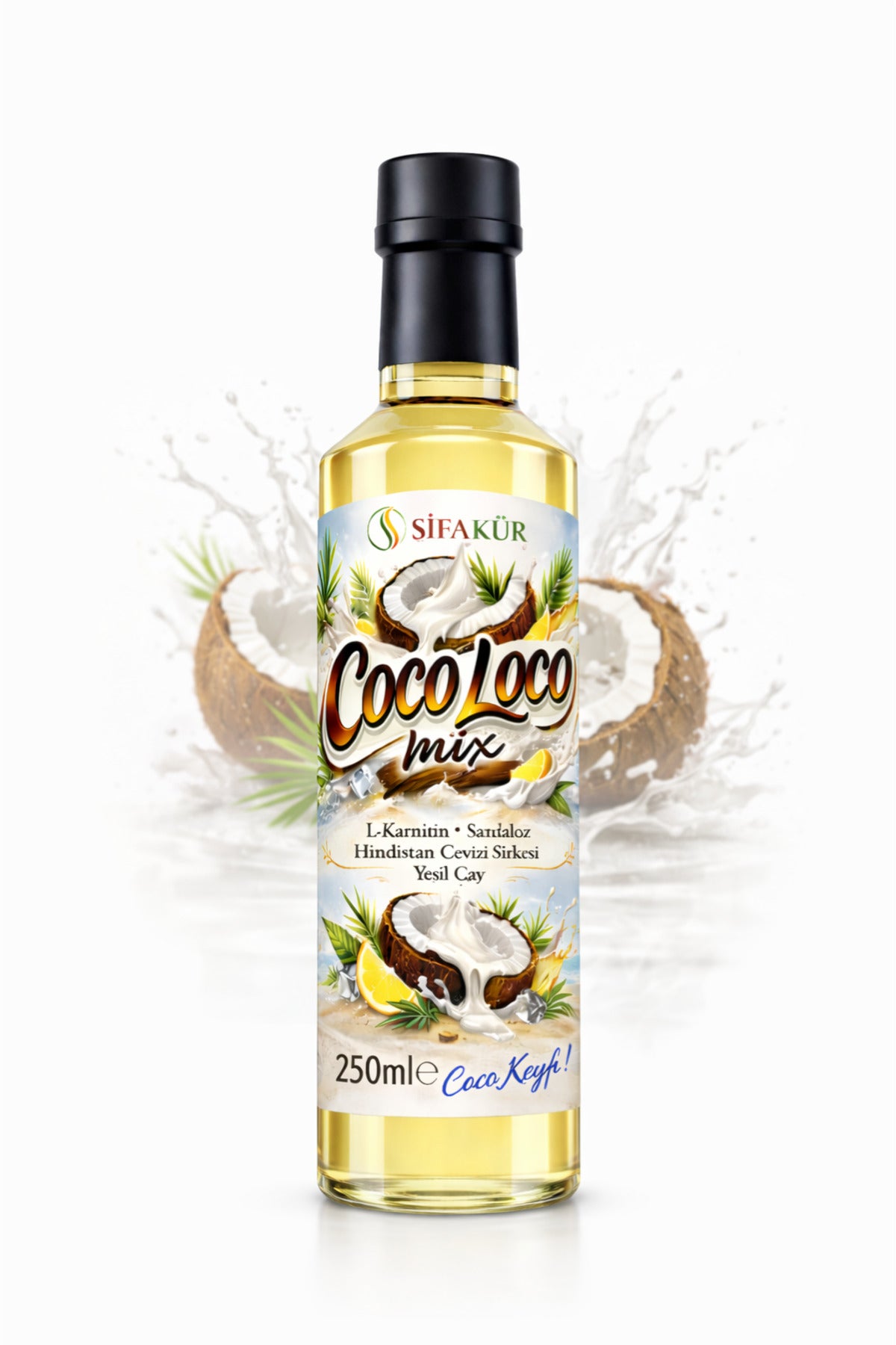 Şifakür Coco Loco Mix Doğal Hindistan Cevizi Sirkesi ve Şurubu İçecek Konsantresi 250 ml
