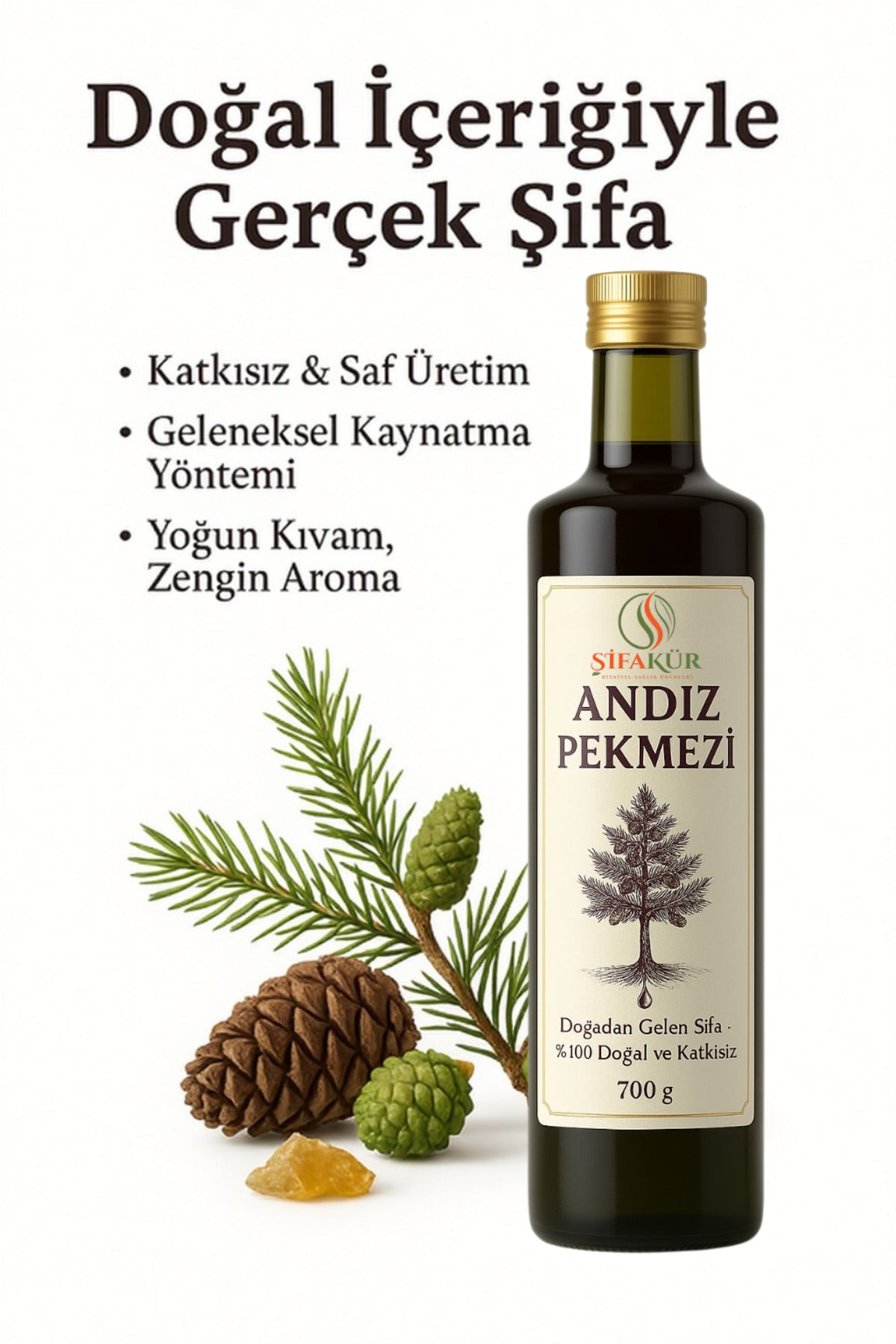 Şifakür Andız Pekmezi %100 Doğal Geleneksel Üretim Doğal Tatlandırıcı 700g