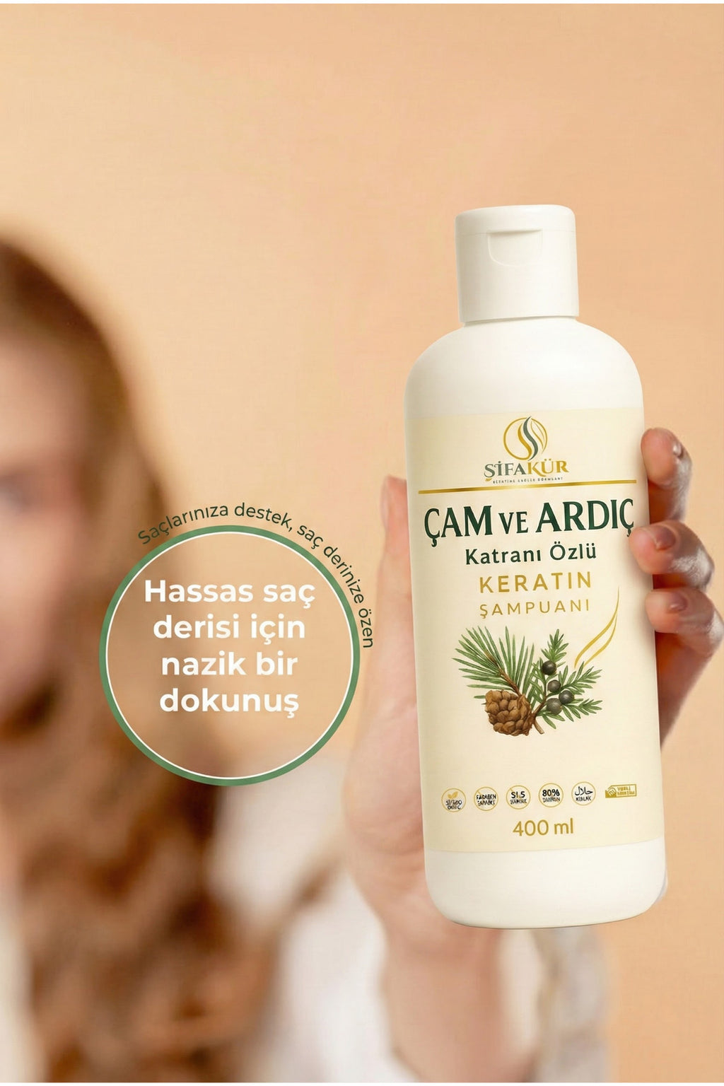 Şifakür Çam Ardıç Katranlı Keratin Şampuan Kepek Karşıtı Tuzsuz 400ml