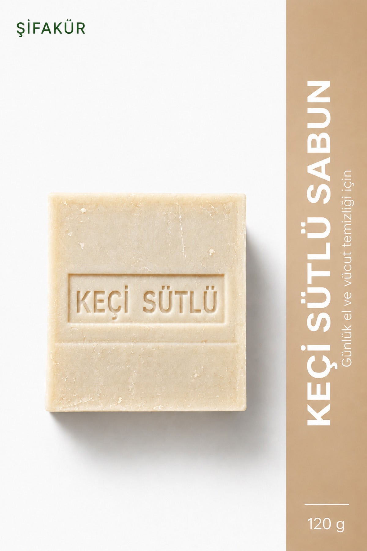 Keçi Sütlü Katı Sabun E Vitaminli ve Gliserinli 120 g