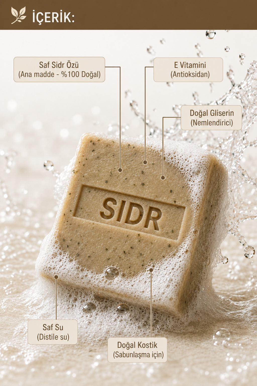 Şifakür Doğal Sidr Sabunu 4 x 120 g | Lote Ağacı Özlü Cilt ve Saç Bakım Sabunu, Arındırıcı Etkili Ekonomik Paket