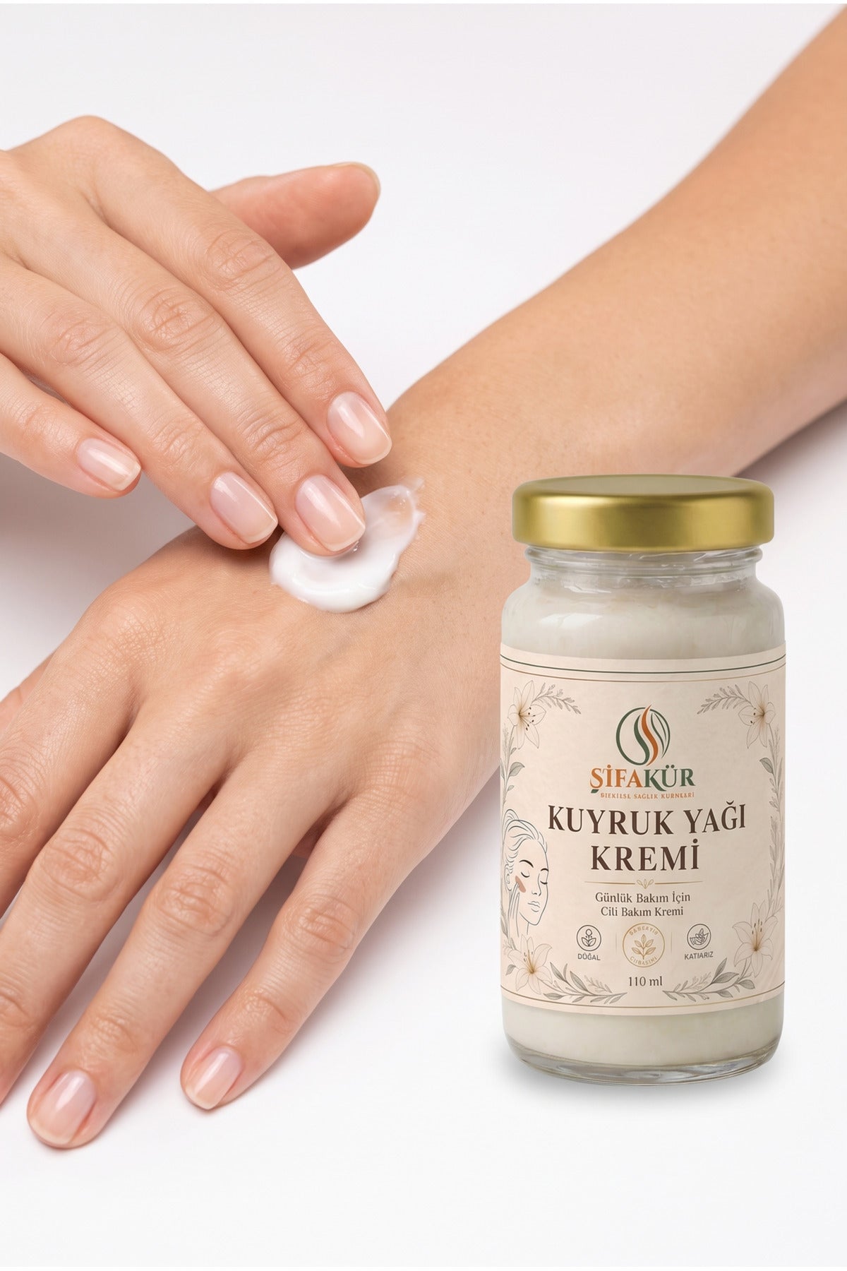Kuyruk Yağı Kremi 110 ml Bitkisel Yağ İçerikli Yoğun Nemlendirici Cilt Bakım ve Yüz Kremi