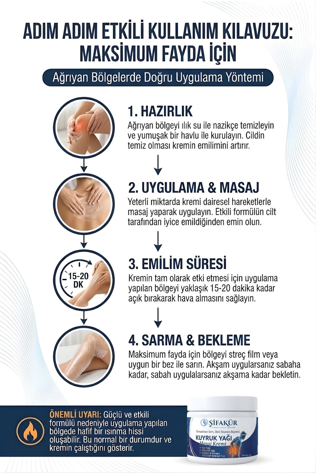 Şifakür Kuyruk Yağı Kaz Alabalık Yağlı Bel Boyun Diz Masaj Kremi 350ml