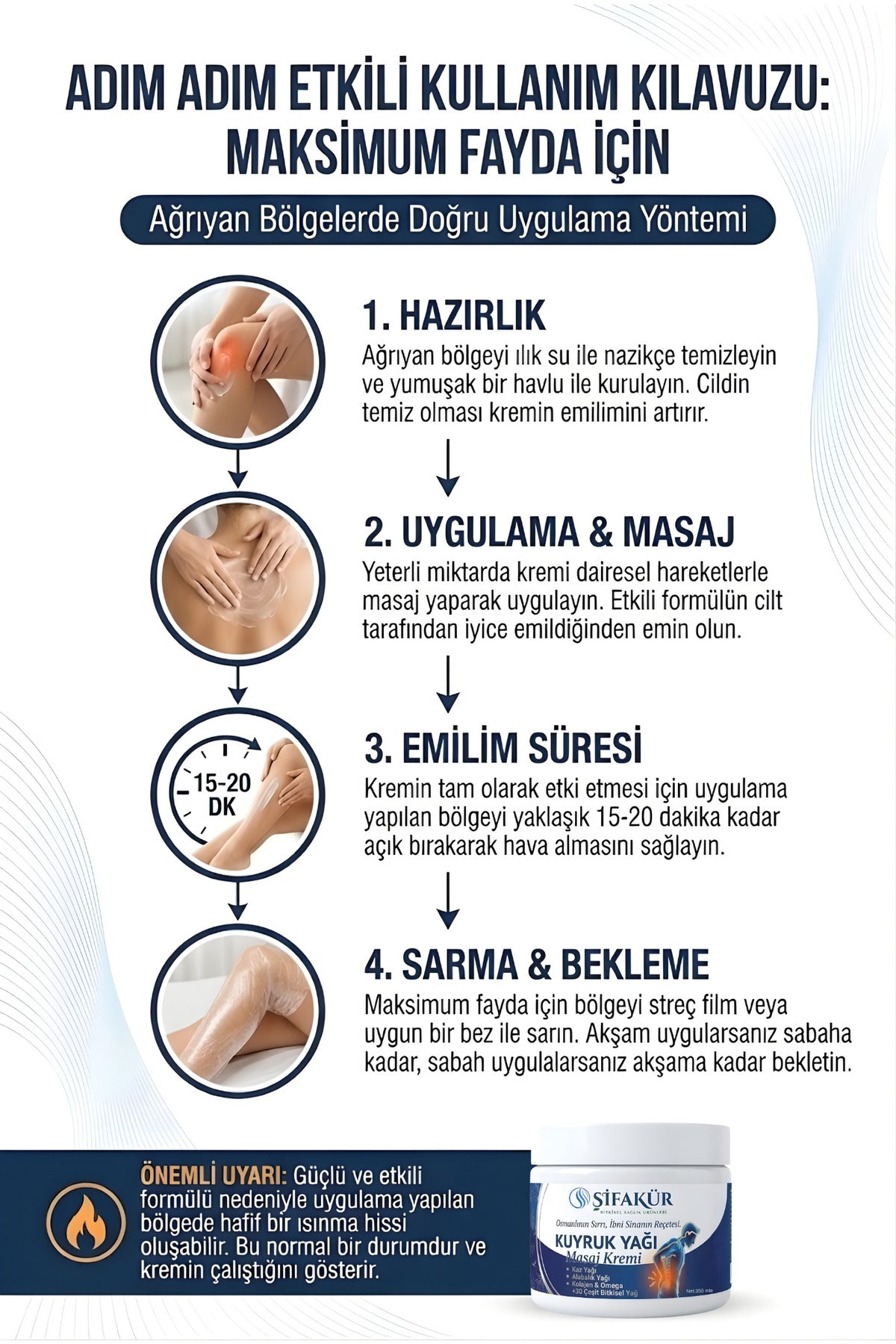 Şifakür Kuyruk Yağı Kaz Alabalık Yağlı Bel Boyun Diz Masaj Kremi 350ml