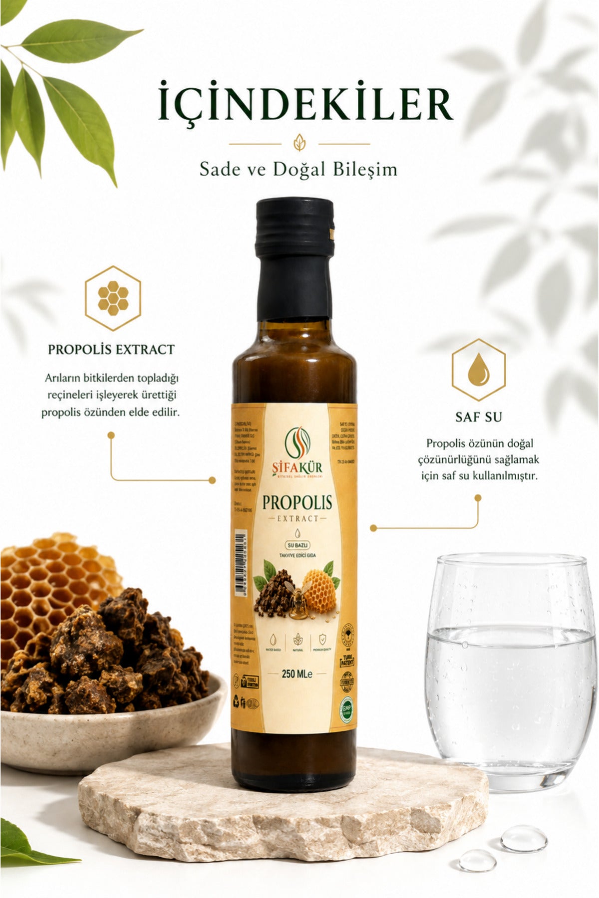 Propolis Ekstraktı 250 ml Su Bazlı ve Suda Çözünebilir