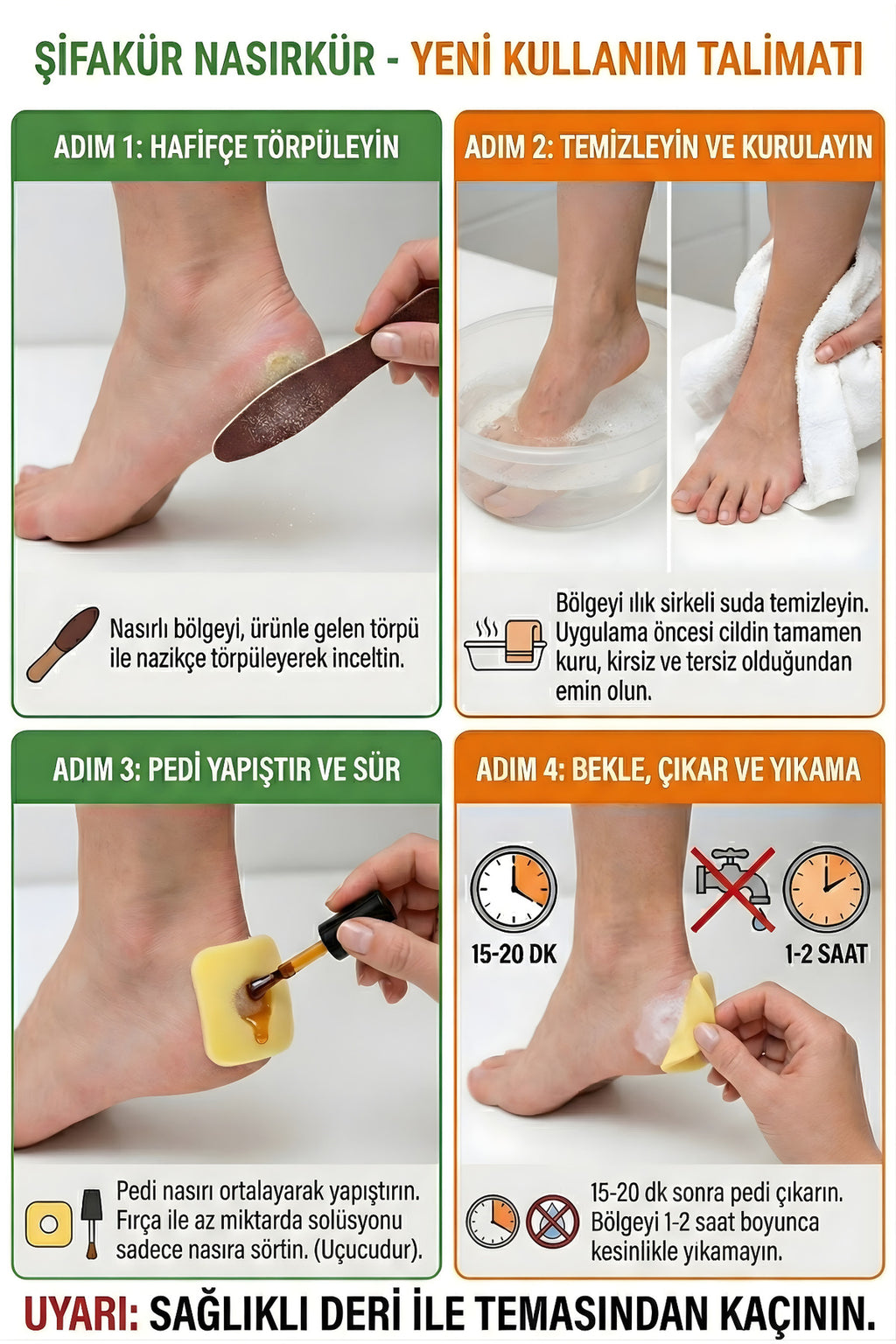Nasırkür Bitkisel Nasır Sökücü Solüsyon 20ml Törpü ve 8'li Koruyucu Ped - Tam Bakım Seti