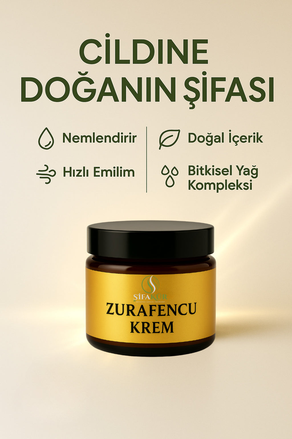 Şifakür Zurafencu Krem Bitkisel İçerikli Yoğun Nemlendirici Hassas Cilt Bakımı 100ml
