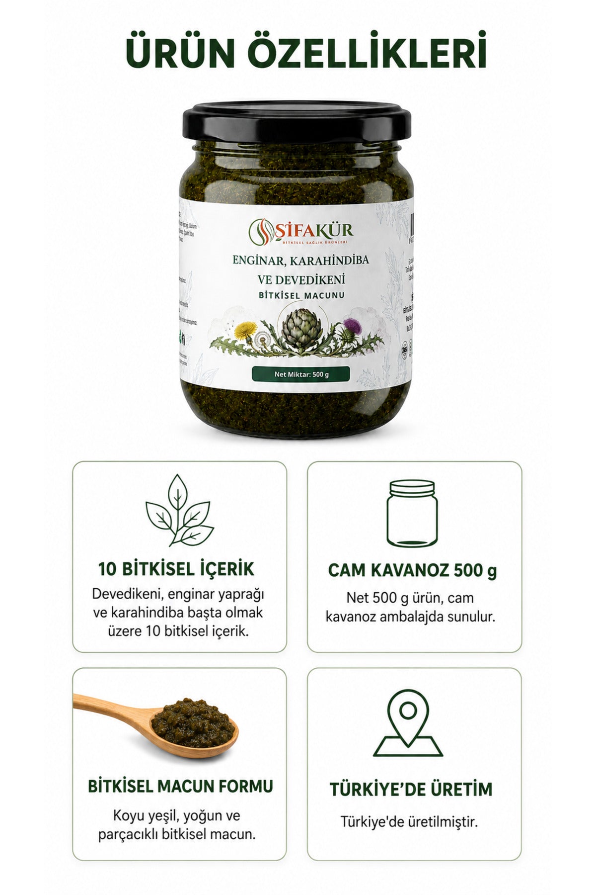 Enginar Devedikeni Karahindiba Macunu 500 g Bitkisel Macun
