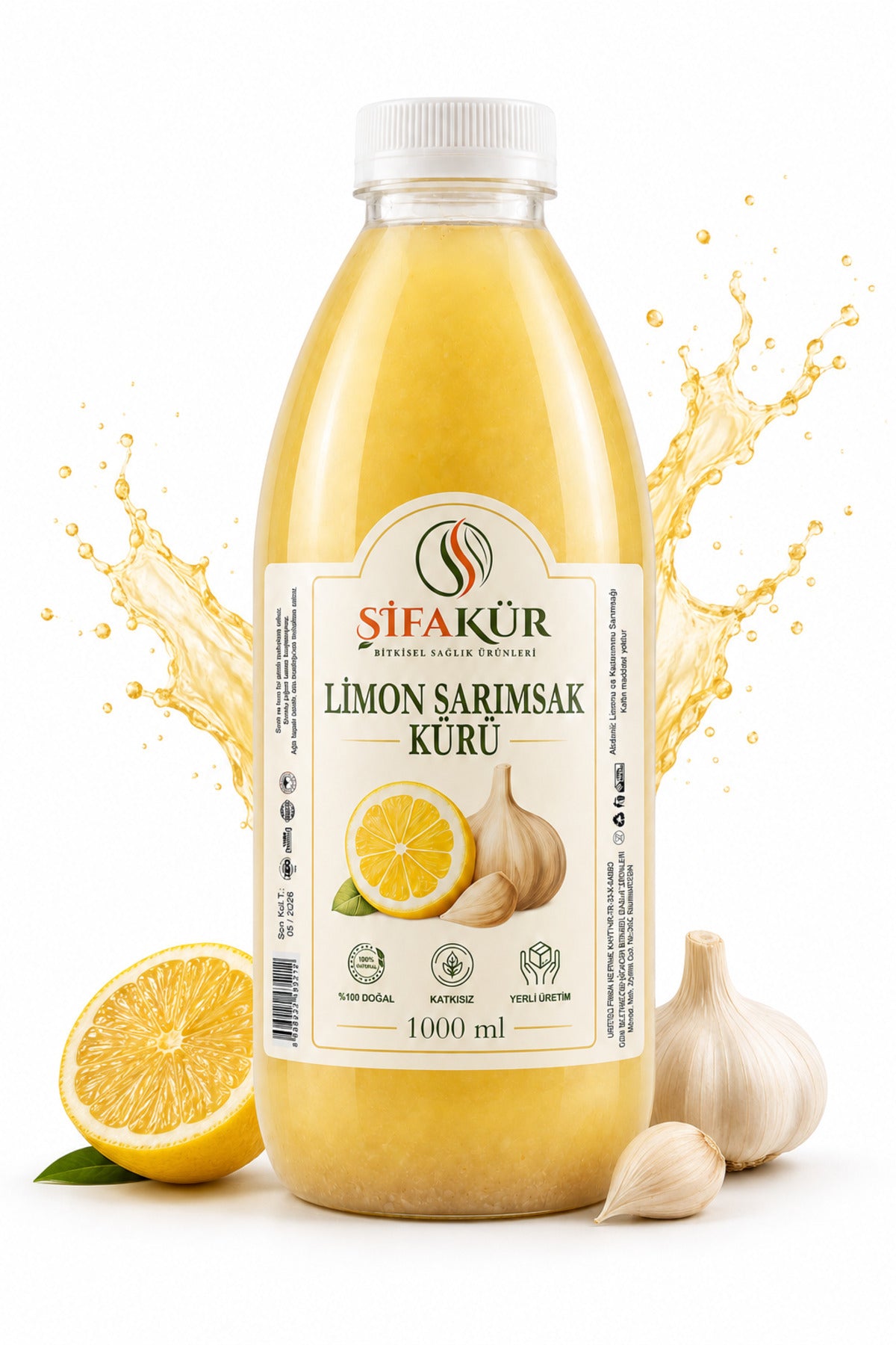 Limon Sarımsak Kürü 1000 ml 60 Gün Dinlendirilmiş