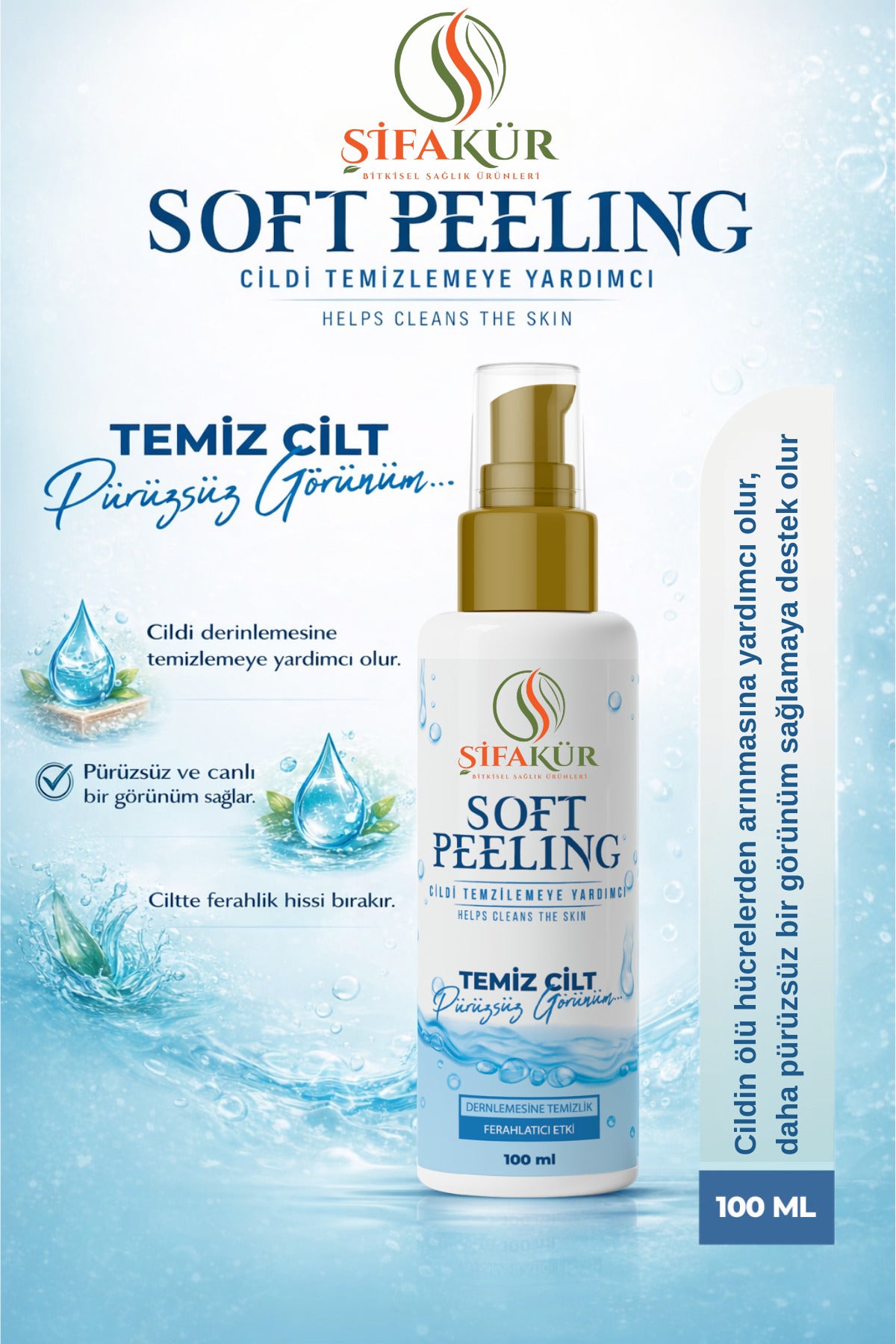 Şifakür Soft Peeling AHA BHA Laktik Salisilik Asit Niasinamid Cilt Arındırıcı Bakım 100ml