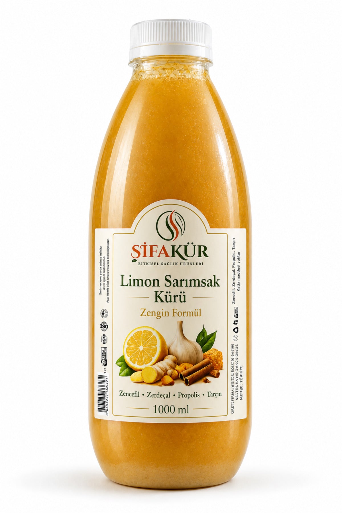 Limon Sarımsak Kürü 1000ml Zencefilli Zerdeçallı Propolisli Tarçınlı 60 Gün Dinlendirilmiş