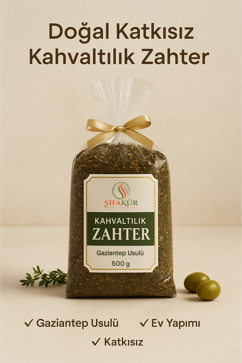 Şifakür Kahvaltılık Zahter Gaziantep Usulü Ev Yapımı Doğal Baharat 500g
