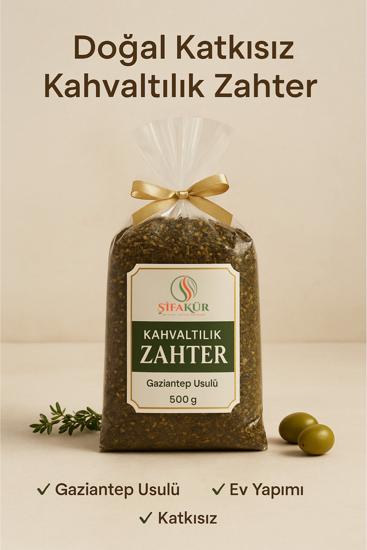 Şifakür Kahvaltılık Zahter Gaziantep Usulü Ev Yapımı Doğal Baharat 500g