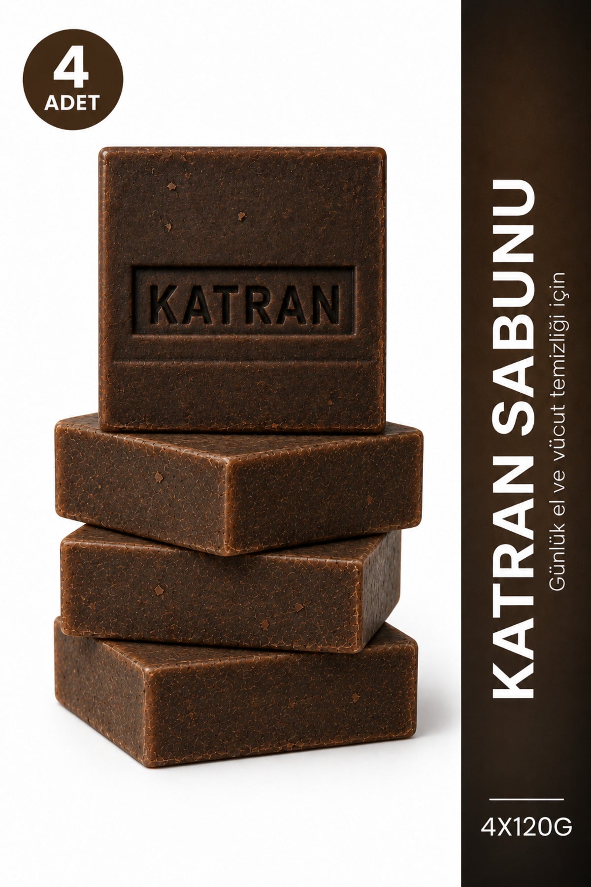 Çam Katranı Sabunu 4'lü Paket 4 x 120 g Zeytinyağlı Gliserinli Katı Sabun