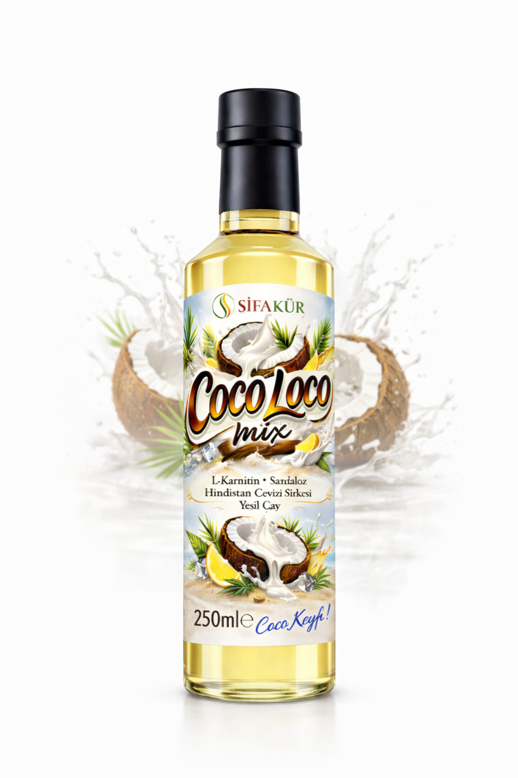 Şifakür Coco Loco Mix Doğal Hindistan Cevizi Sirkesi ve Şurubu İçecek Konsantresi 250 ml