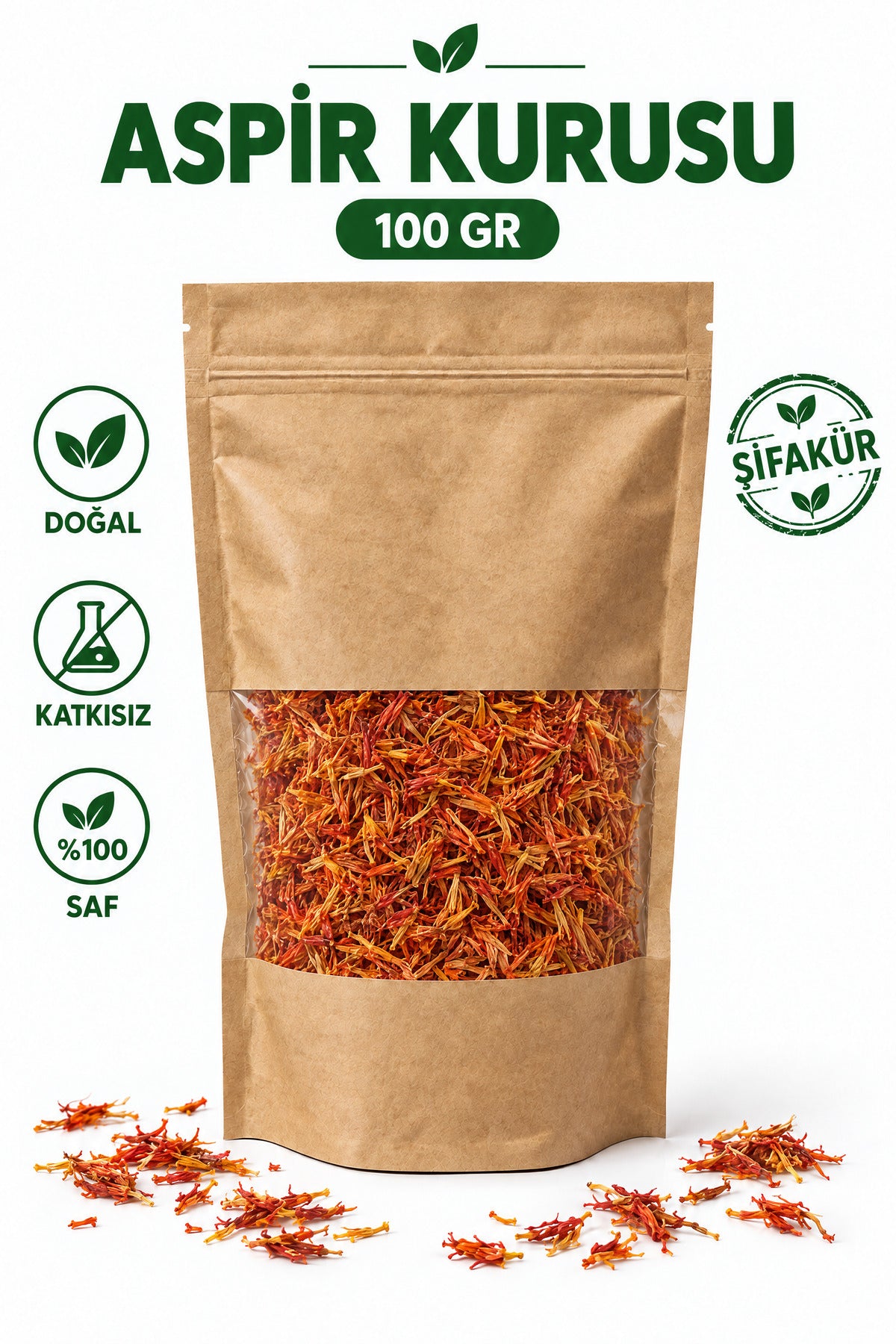 Aspir Çiçeği Yalancı Safran Haspir Kurusu 100 gr