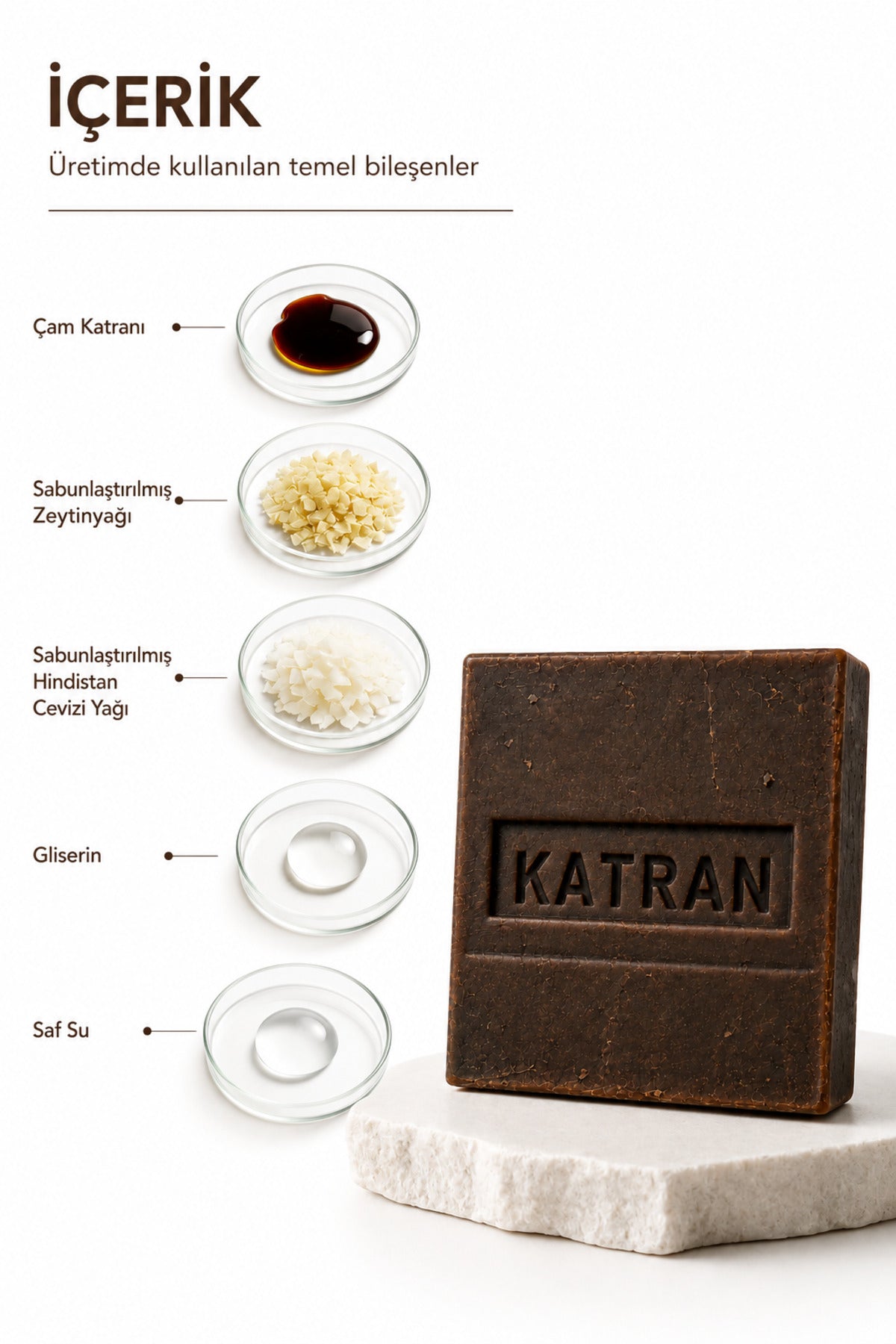 Çam Katranı Sabunu Zeytinyağlı Gliserinli Katı Sabun 120 g